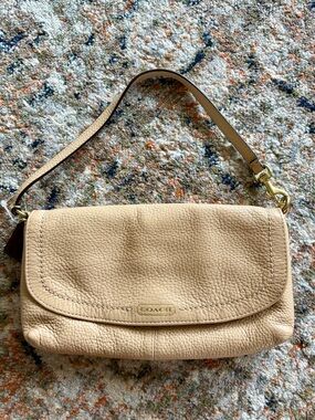 Coach Parker Tan Leather Large Flap
Wristlet Pouch